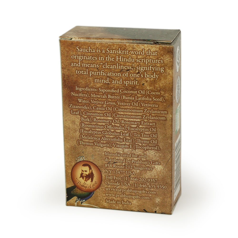Prabhuji Soap Bar Saucha - Natural Refreshing Vetiver - Travel size 1 oz (30g)