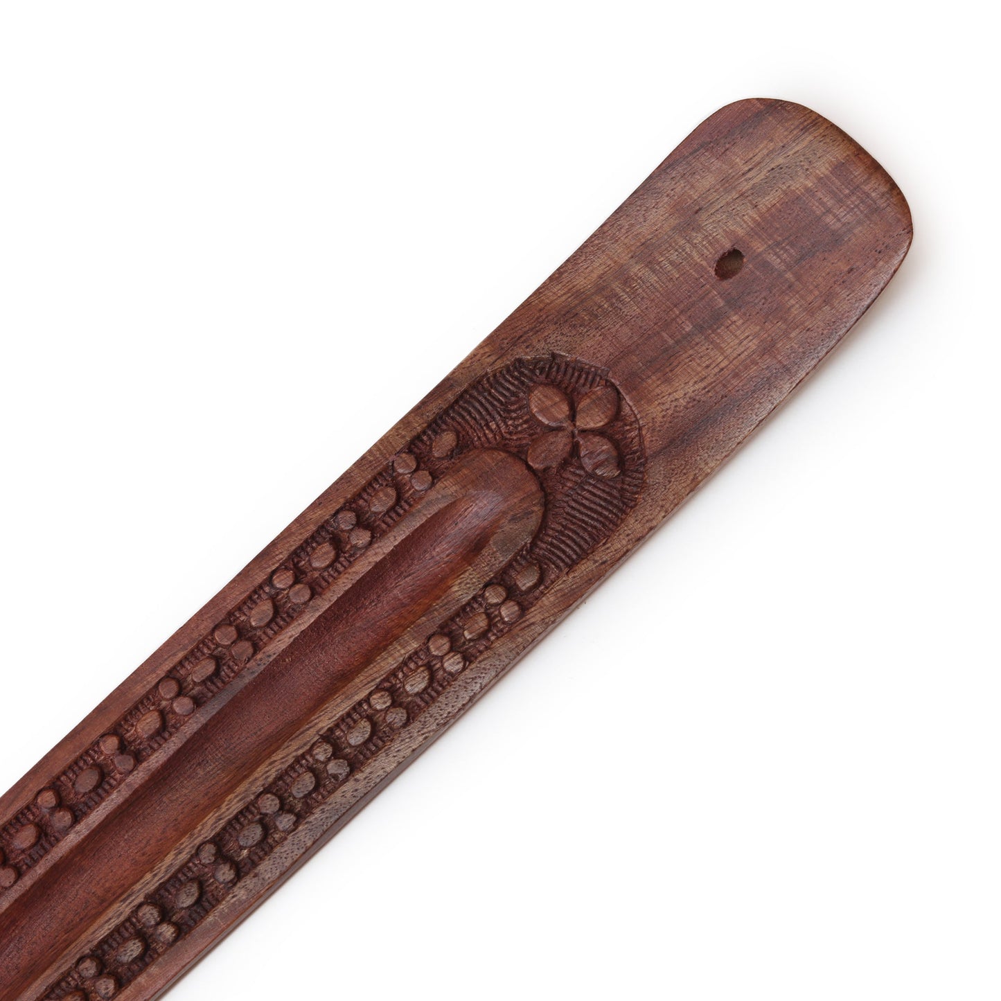Prabhuji Incense Burner - Wooden Flat Carved Quatrefoil