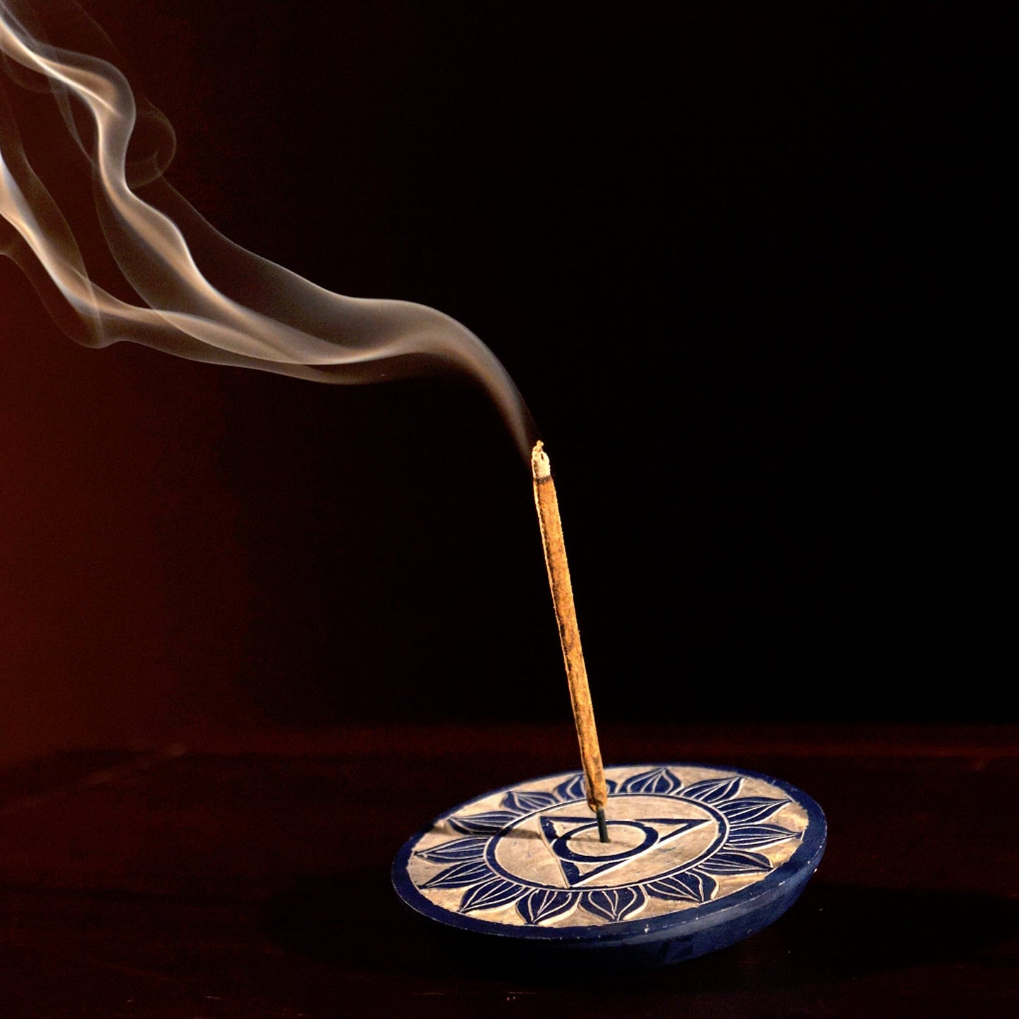 Prabhuji Incense Burner - Soapstone Plate Throat Chakra Vishudha 3"