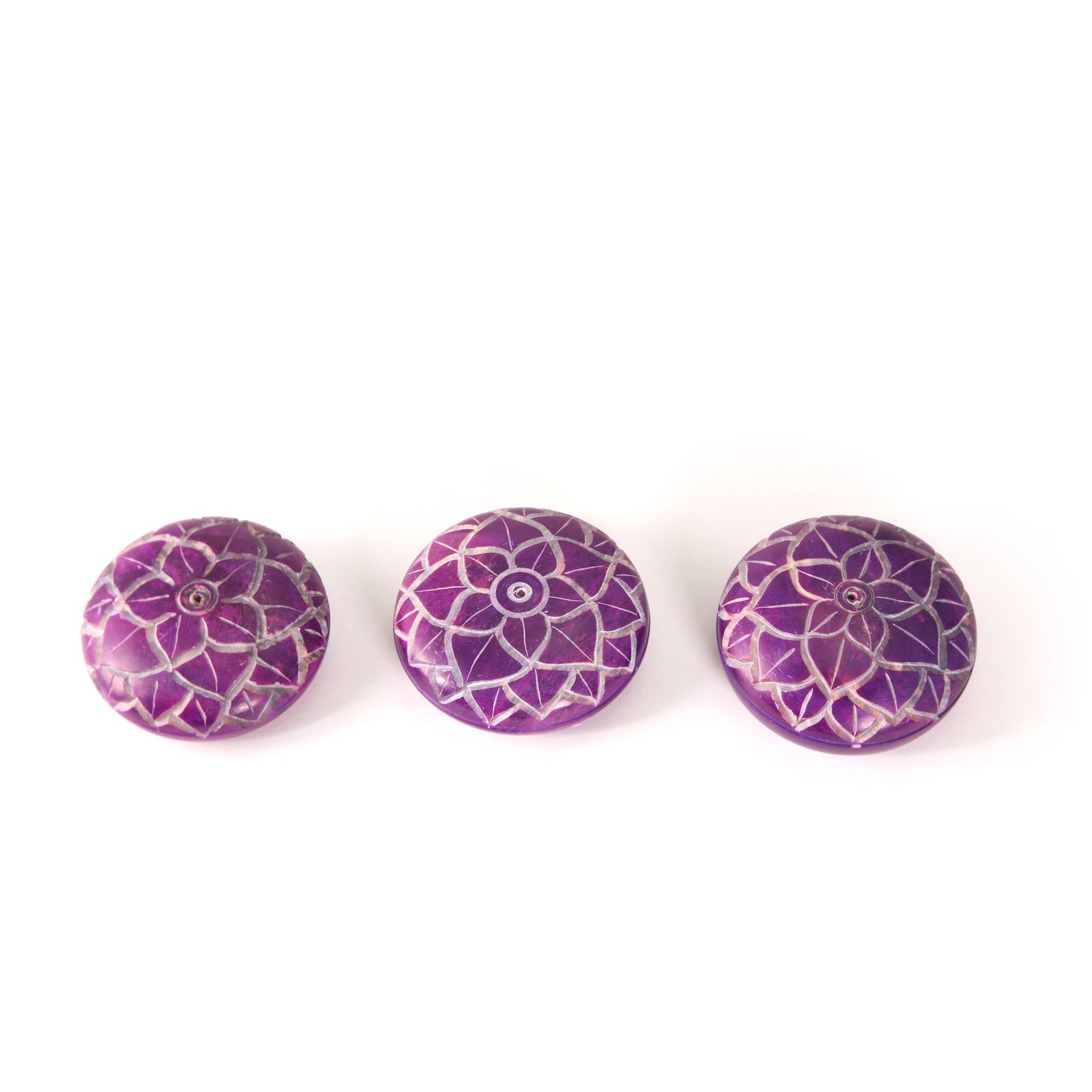 Prabhuji Incense Burner - Soapstone Pebble Crown Chakra Sahasrara 2.5"