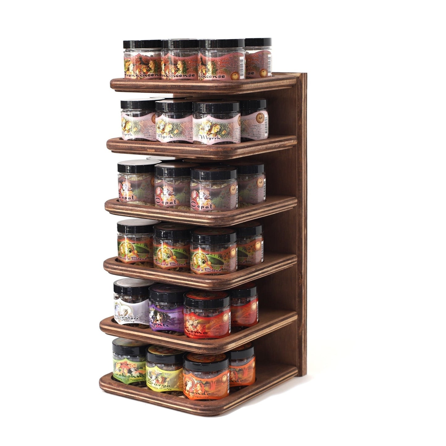Prabhuji Display Rack - Herbal Resin Incense - Basic and Intention Lines - 36 Jars 2.4oz - Tree Spirit Wellness