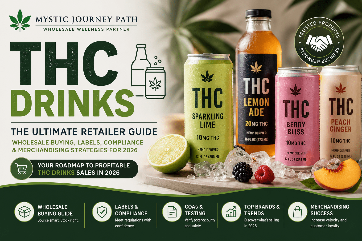 THC Drinks for Retailers:
Wholesale Buying, Labels & 2026 Compliance Guide - Mystic Journey Path