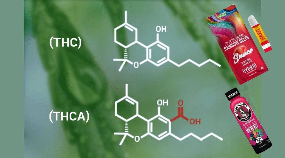 THCA and THC chemical structure comparison