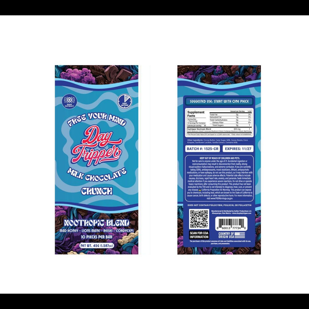 10 Piece Crunch 👁️Milk Chocolate Bar - Tree Spirit Wellness