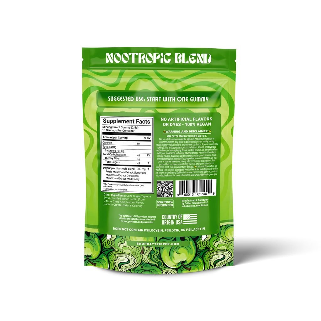 10ct Sour Apple Adventure Mushroom Gummies Case of 10 - Tree Spirit Wellness