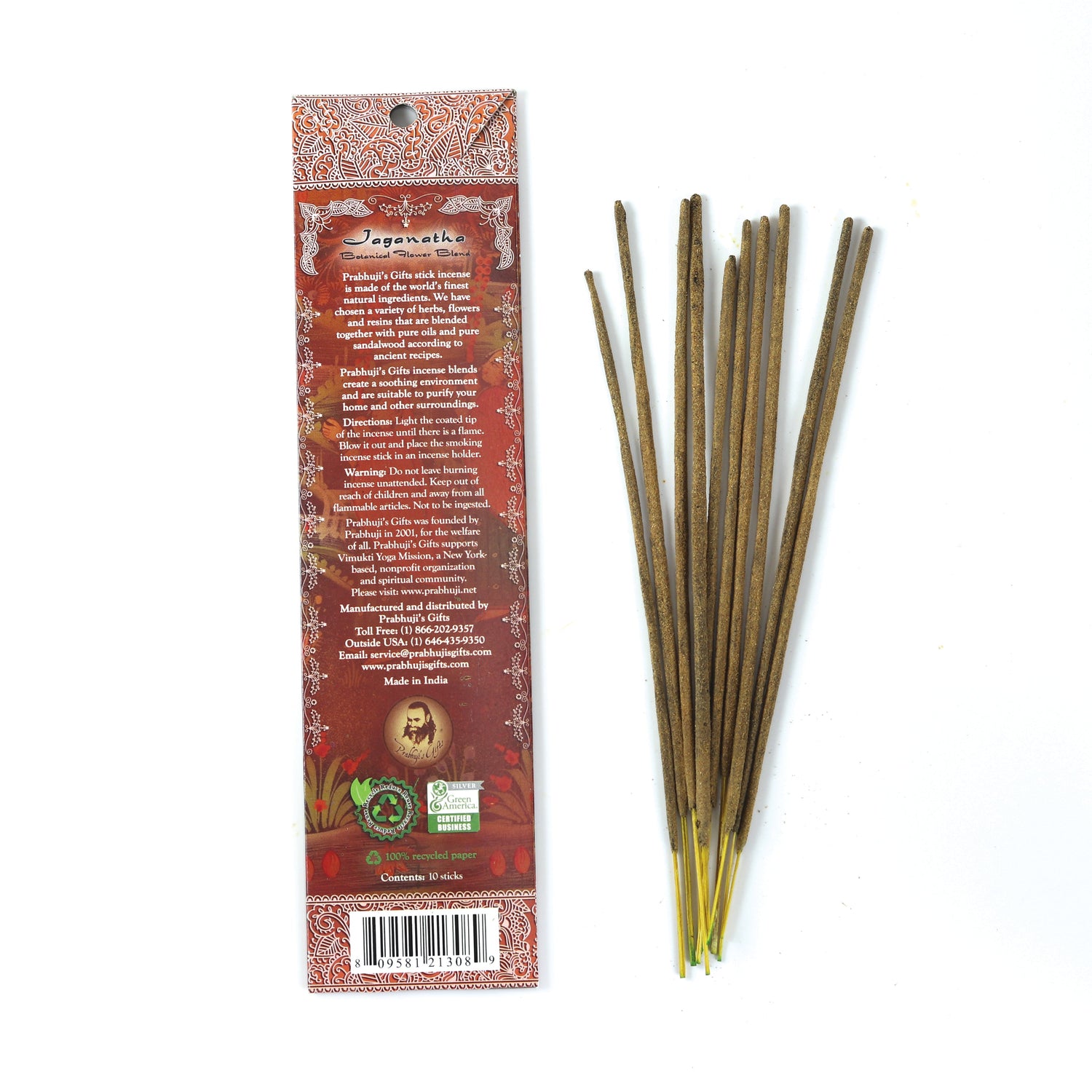Prabhuji Incense Sticks Jaganatha - Botanical Flower Blend