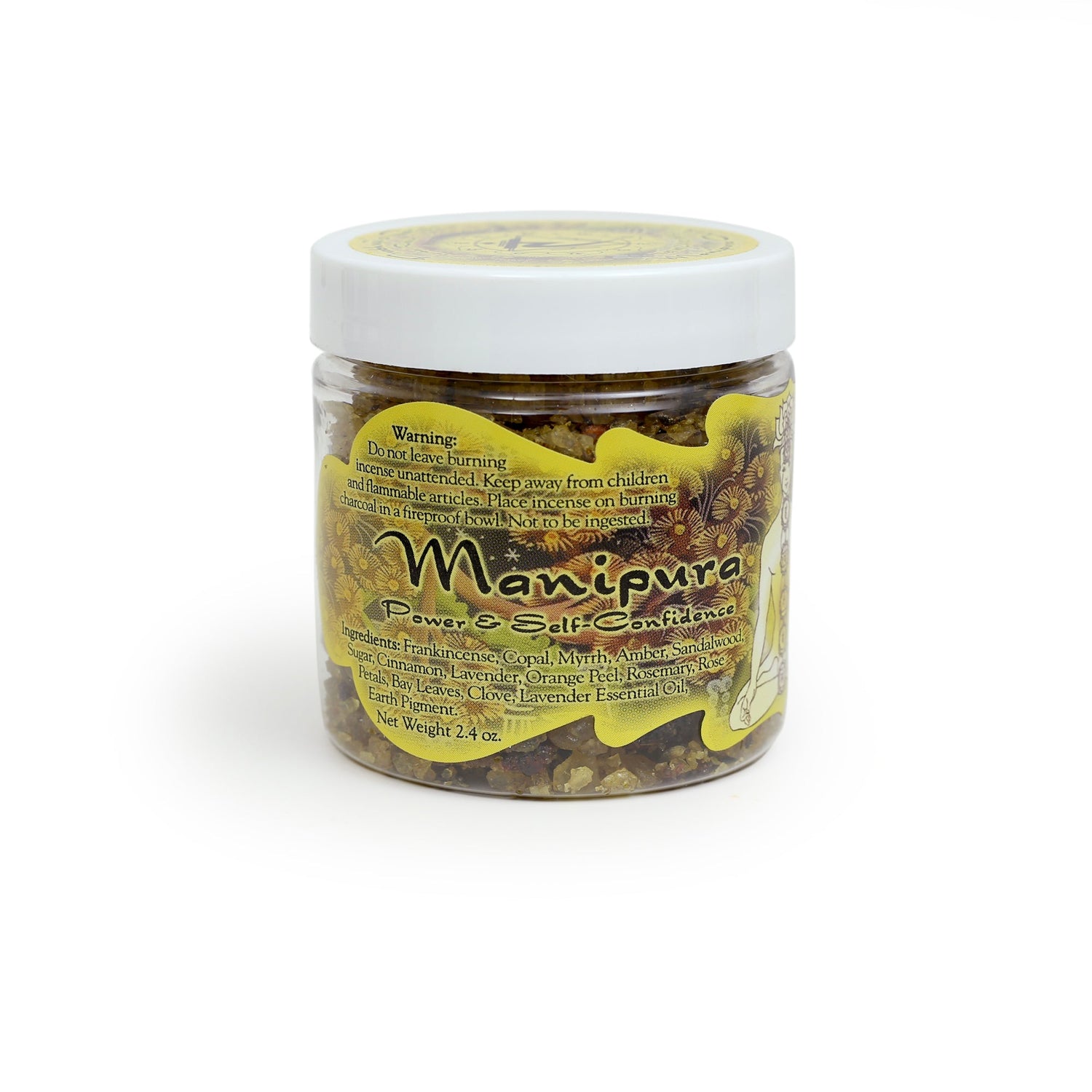 Prabhuji Resin Incense Solar Plexus Chakra Manipura - Self-confidence and Transformation - 2.4oz jar