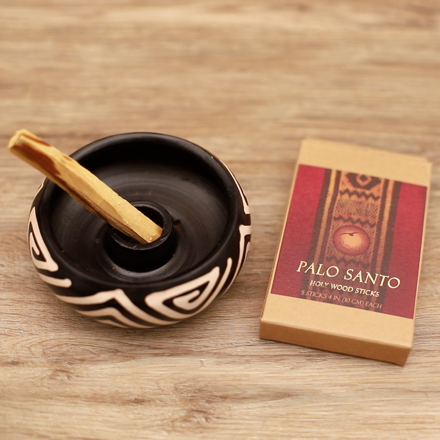 Prabhuji Incense Burner - Peruvian Ceramic Holder for Palo Santo Stick - 5"