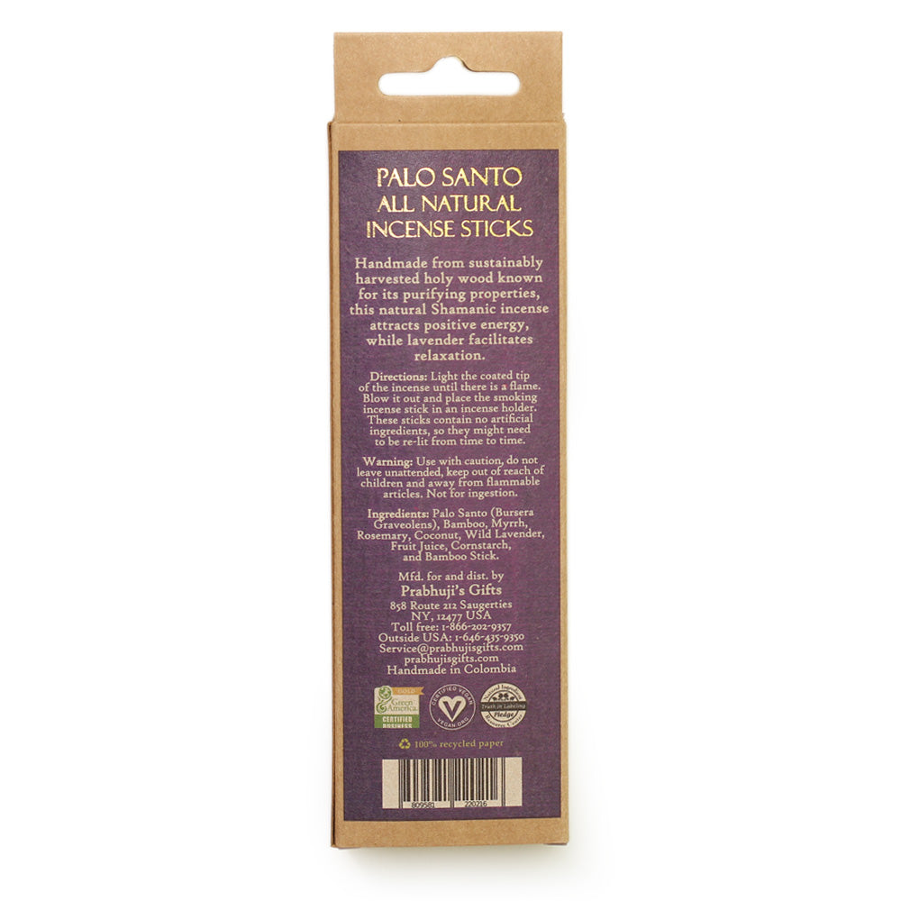 Palo Santo and Wild Herbs Incense Sticks - Relaxation & Meditation -  6 Incense Sticks - Wholesale and Retail Prabhuji's Gifts 