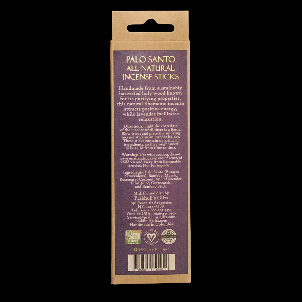 Prabhuji Palo Santo and Wild Herbs Incense Sticks - Relaxation & Meditation -  6 Incense Sticks - Mystic Journey Path