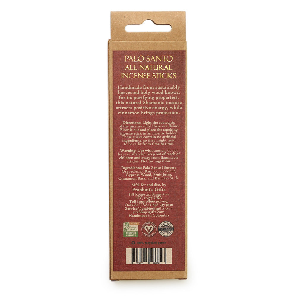 Palo Santo and Cinnamon Incense Sticks - Protection & Prosperity -  6 Incense Sticks - Wholesale and Retail Prabhuji's Gifts 