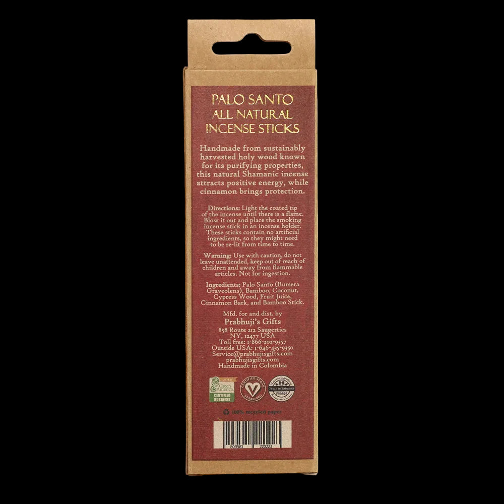Prabhuji Palo Santo and Cinnamon Incense Sticks - Protection & Prosperity -  6 Incense Sticks - Mystic Journey Path