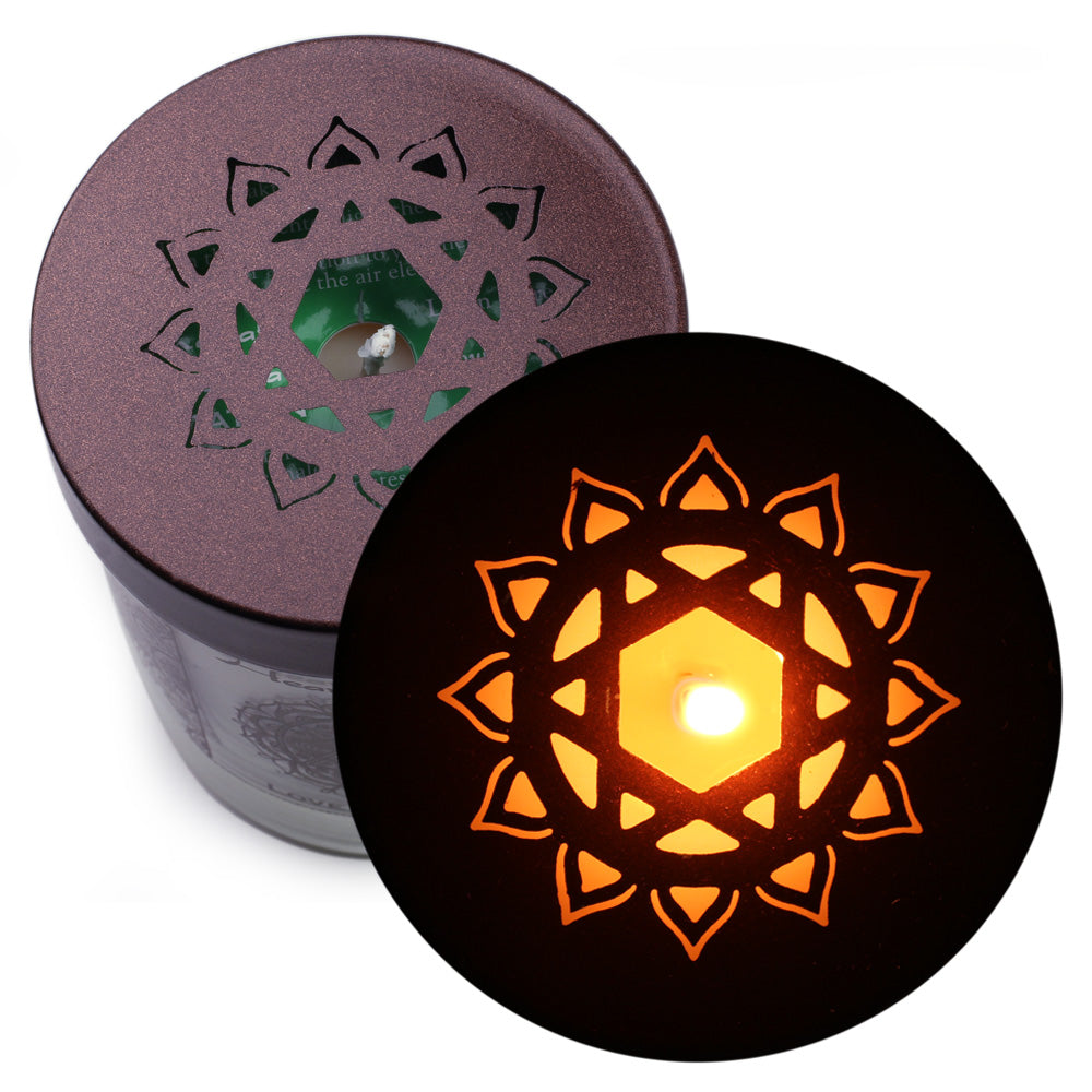 Soy Candle for Chakra Meditation Scented with Essential Oils | Heart Chakra Anahata | Wild Rose | Love and Sensitivity - 10.5oz - Wholesale and Retail Prabhuji's Gifts 