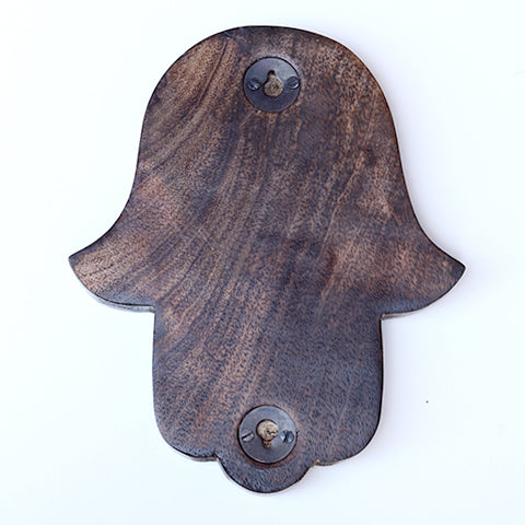 Prabhuji Decor - Wooden Hamsa - Pomegranate 7"x6"