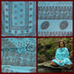 Prabhuji Meditation Yoga Prayer Shawl - Mantra Om - Turquoise Large