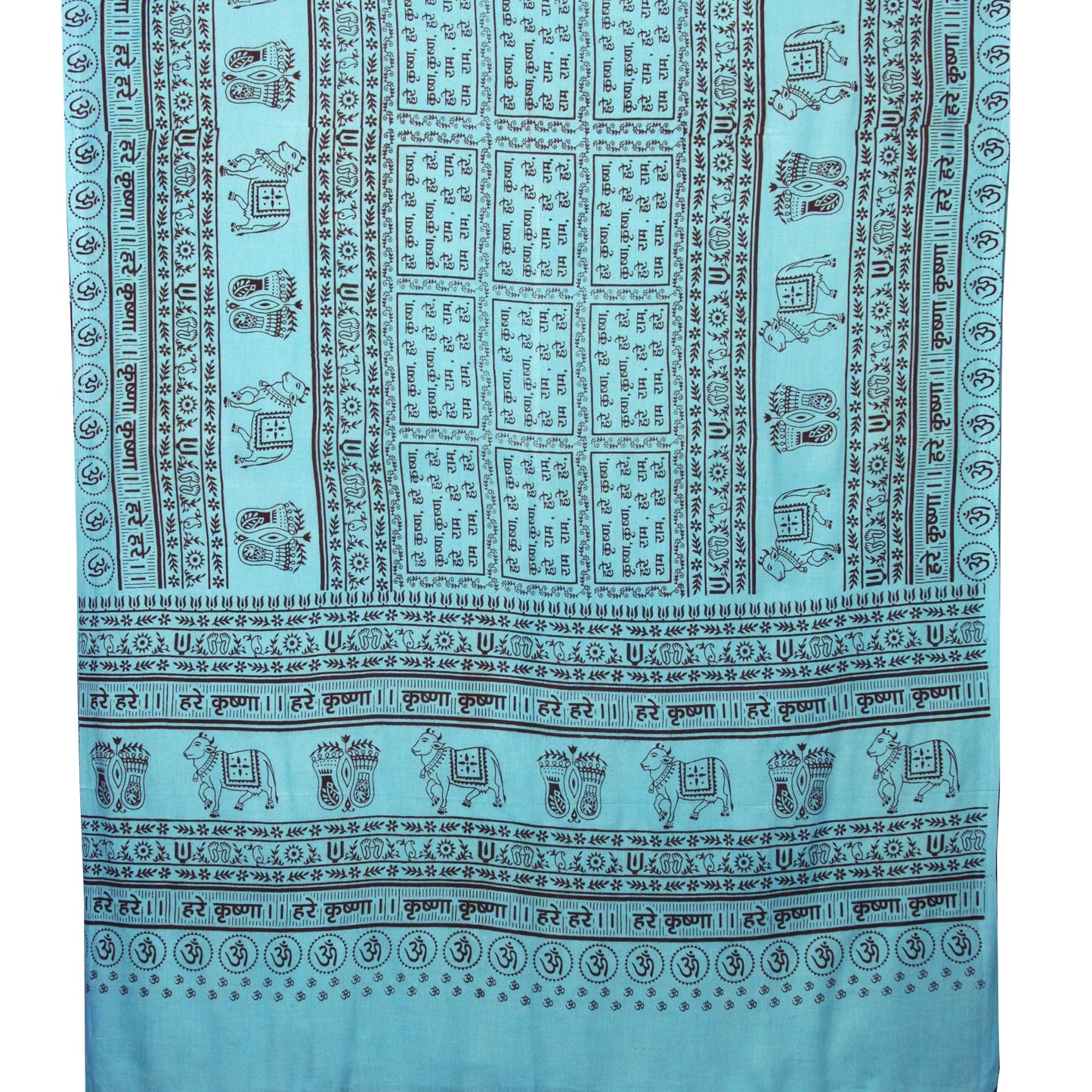Prabhuji Meditation Yoga Prayer Shawl - Maha Mantra - Turquoise Large