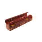 Prabhuji's Gifts box burner 5-panel jali and flowers inlay