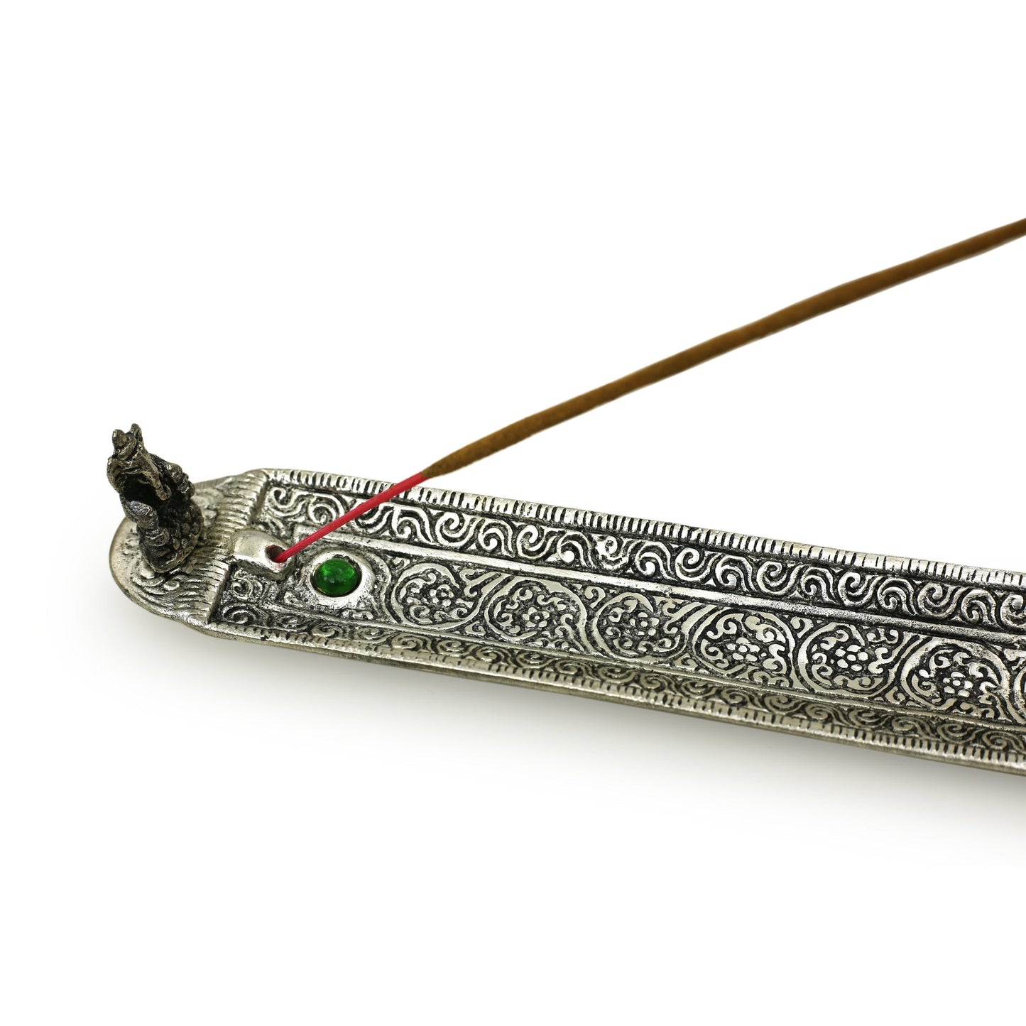 Prabhuji Incense Burner -  Ornate Metal Ganesh Rectangular