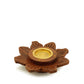 Incense Burner - Wooden Round Plate Lotus - 4 inches - Wholesale and Retail Prabhuji's Gifts 