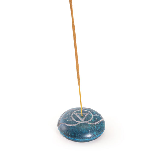 Prabhuji Incense Burner - Soapstone Pebble Third Eye Chakra Ajna 2.5"