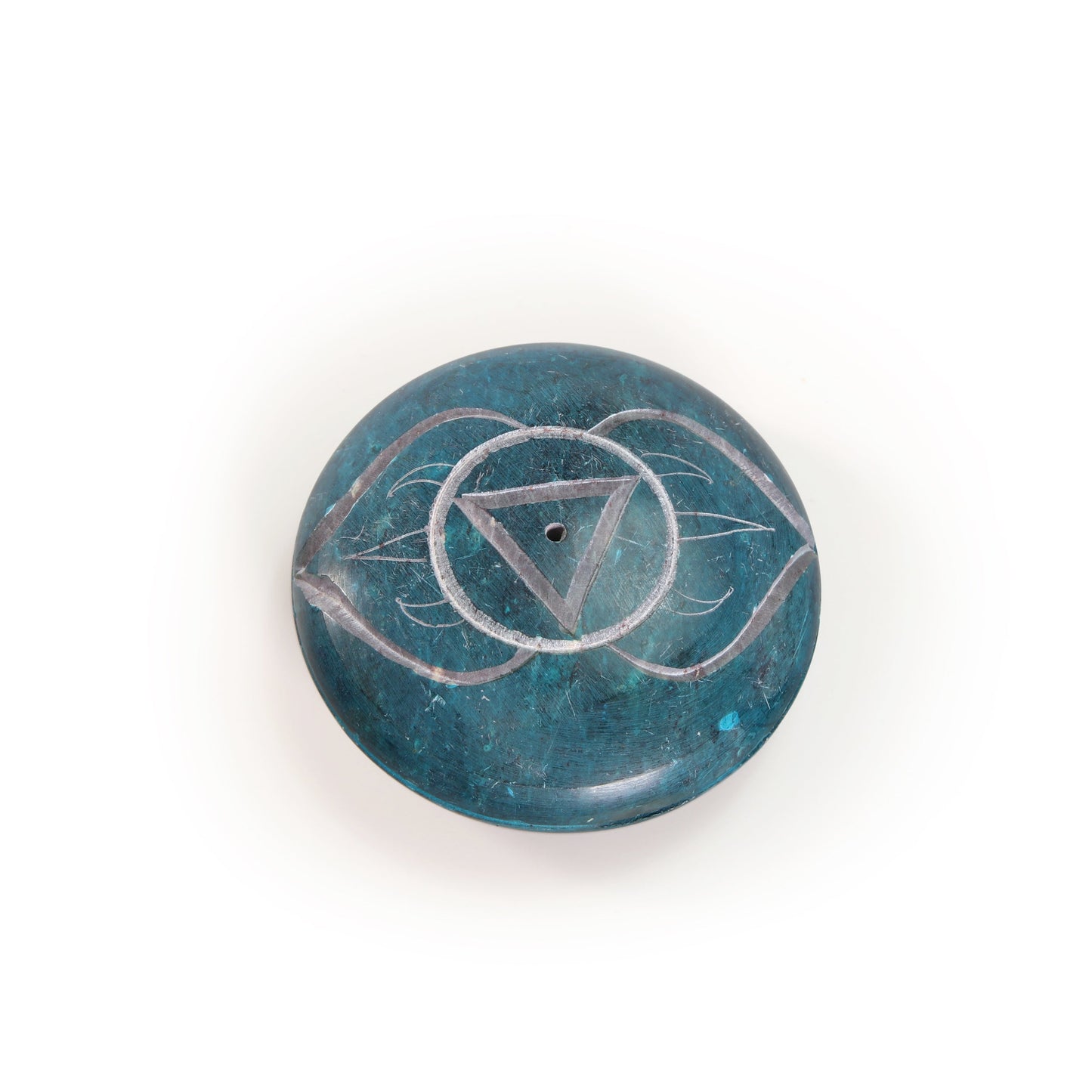 Prabhuji Incense Burner - Soapstone Pebble Third Eye Chakra Ajna 2.5"