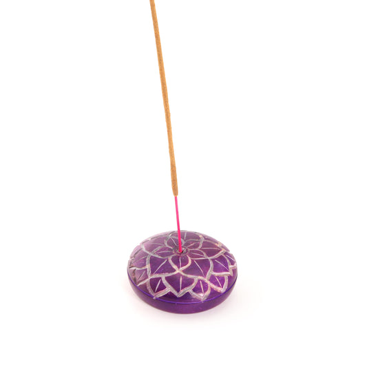 Prabhuji Incense Burner - Soapstone Pebble Crown Chakra Sahasrara 2.5"
