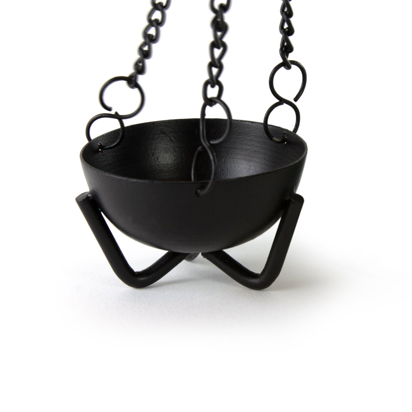 Prabhuji Burner - Hanging Black Cauldron Small