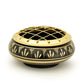 Burner - Black Brass Burner, Low Base, Fern Engraving, Net Top 1.25"Hx2.75"D - Wholesale and Retail Prabhuji's Gifts 