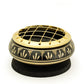 Burner - Black Brass Burner, Low Base, Fern Engraving, Net Top 1.25"Hx2.75"D - Wholesale and Retail Prabhuji's Gifts 
