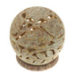 Burner for Cones and Candle Holder - Soapstone Carved T-Lite Ball - Large leaves 3 inches - Wholesale and Retail Prabhuji's Gifts 