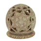 Burner for Cones and Candle Holder - Soapstone Carved T-Lite Ball - Flowers 3 inches - Wholesale and Retail Prabhuji's Gifts 