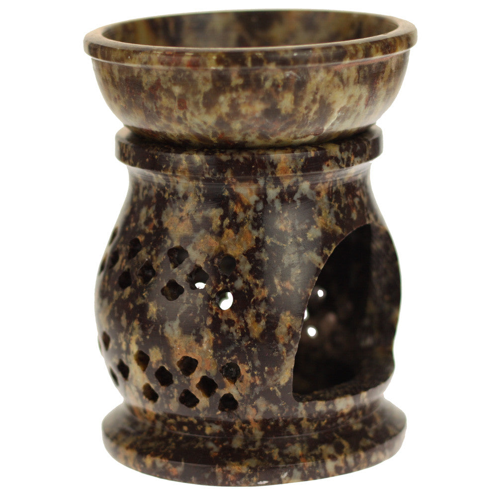 Oil Diffuser - Natural Soapstone Oil Burner Jali 4" - Wholesale and Retail Prabhuji's Gifts 
