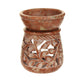 Oil Diffuser - Natural Soapstone Oil Burner Round Leaves 3.25" - Wholesale and Retail Prabhuji's Gifts 