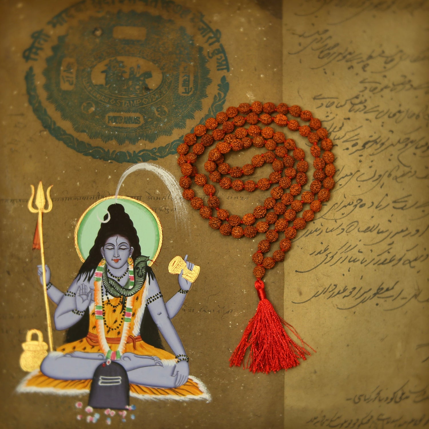 Prabhuji Prayer Mala Beads - Rudraksha - 108 Prayer Beads  - Mystic Journey Path