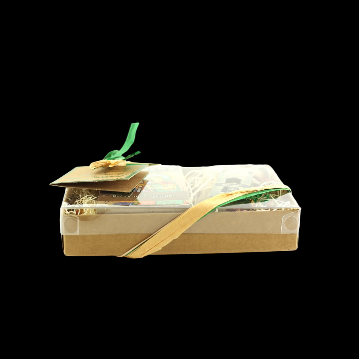 Gift Set - Saucha Bar Soap 'Relaxing Lavender' and Attar Perfume Oil 'Jugala' - with Greeting 'Thank you for being my friend' -Mystic Journey Path