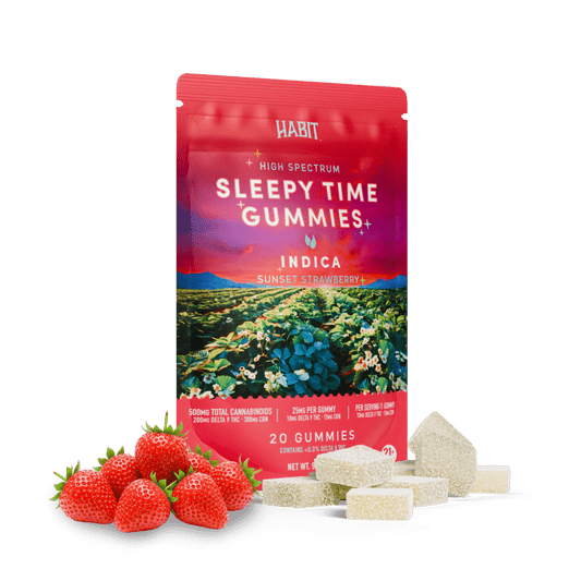 Award Winning sunset strawberry 10mg Delta 9 +15mg CBN Gummies - Tree Spirit Wellness