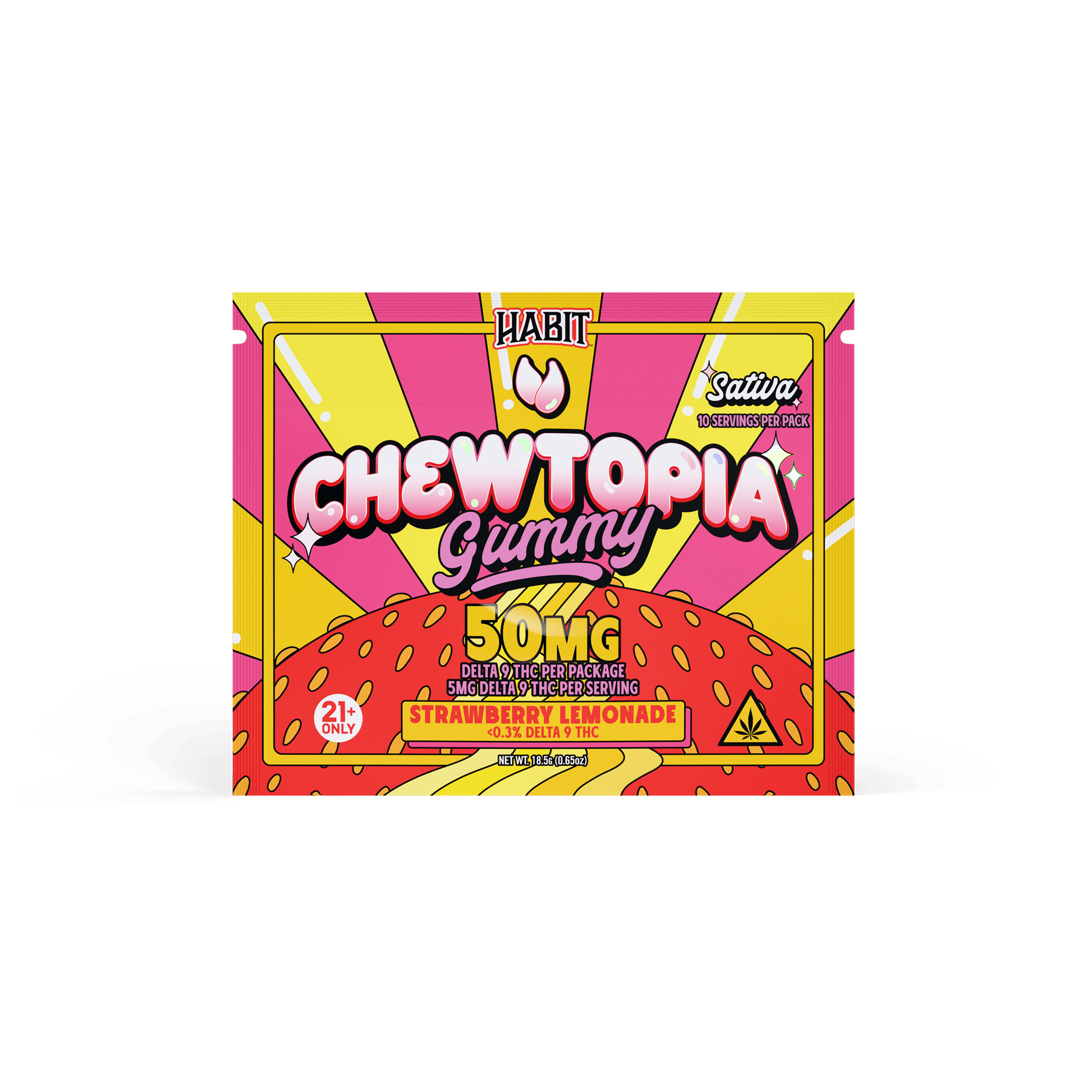CHEWTOPIA DELTA 9 GUMMIES - Strawberry Lemonade (Sativa) (12 Pk) - Tree Spirit Wellness