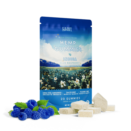 Delta 8 15mg+Delta 9 10mg - 20 Blue Raspberry Gummies - Tree Spirit Wellness