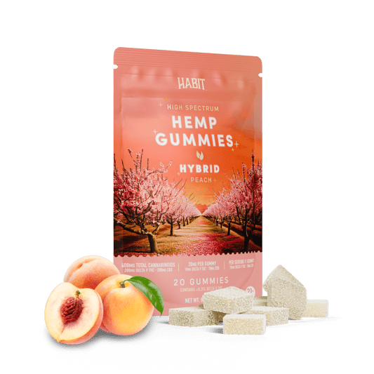 Delta 9 + CBD High Spectrum Hemp - 20 Peach Gummies - Tree Spirit Wellness