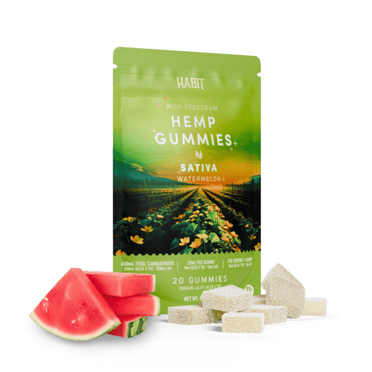 Delta 9 + CBD High Spectrum Hemp - 20 Watermelon Gummies - Tree Spirit Wellness