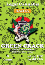 Green Crack Live Rosin 5mg D9/CBD 8 ct. Sativa (Box of 10) - Tree Spirit Wellness
