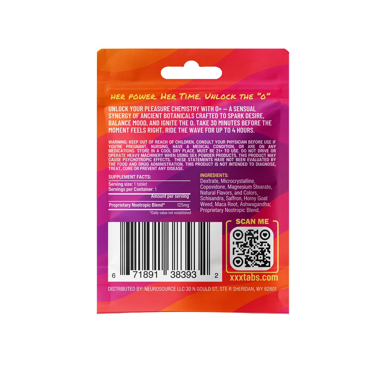 Happy Mind - O+ Female Libido Support - Box of 10 - Mystic Journey Path