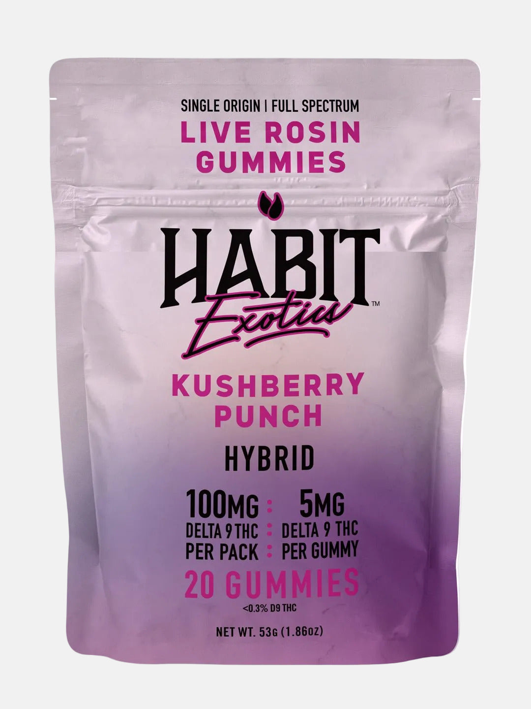 Live Rosin Gummies 5gm D9 THC 20 Gummies Kushberry Punch (Hybrid) – 10PK - Tree Spirit Wellness