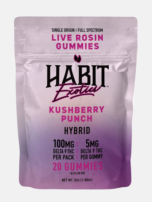 Live Rosin Gummies 5gm D9 THC 20 Gummies Kushberry Punch (Hybrid) – 10PK - Tree Spirit Wellness