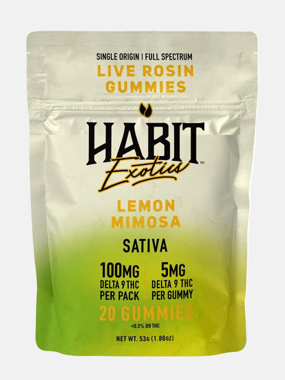 Live Rosin Gummies 5gm D9 THC 20 Gummies Lemon Mimosa (Sativa) – 10PK - Tree Spirit Wellness
