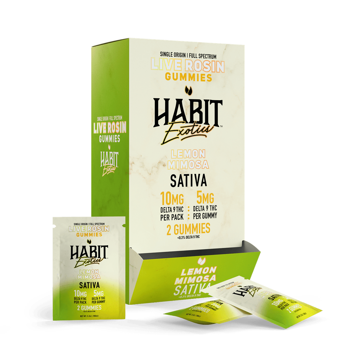 Live Rosin Gummies 5gm D9 THC 20 Gummies Lemon Mimosa (Sativa) - Mystic Journey Path