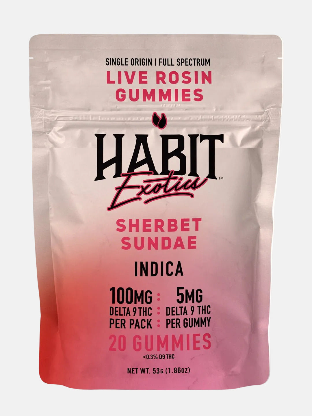 Live Rosin Gummies 5gm D9 THC 20 Gummies Sherbet Sandae (Indica) – 10PK - Tree Spirit Wellness