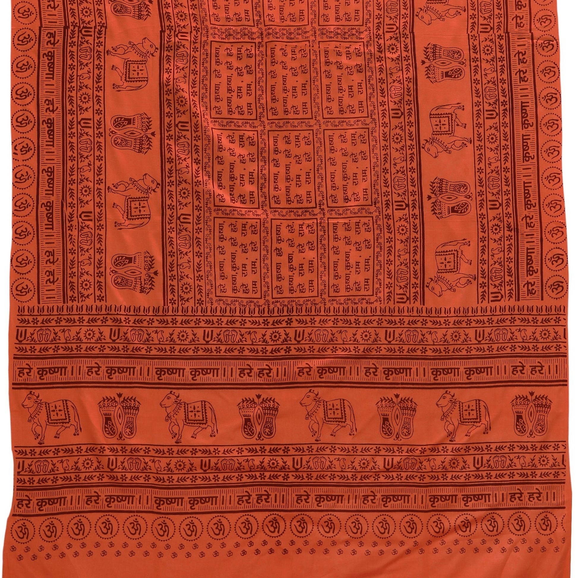 Meditation Yoga Prayer Shawl - Maha Mantra - Peach Orange Large - Tree Spirit Wellness