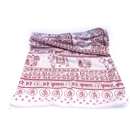 Meditation Yoga Prayer Shawl - Maha Mantra - White Large - Tree Spirit Wellness