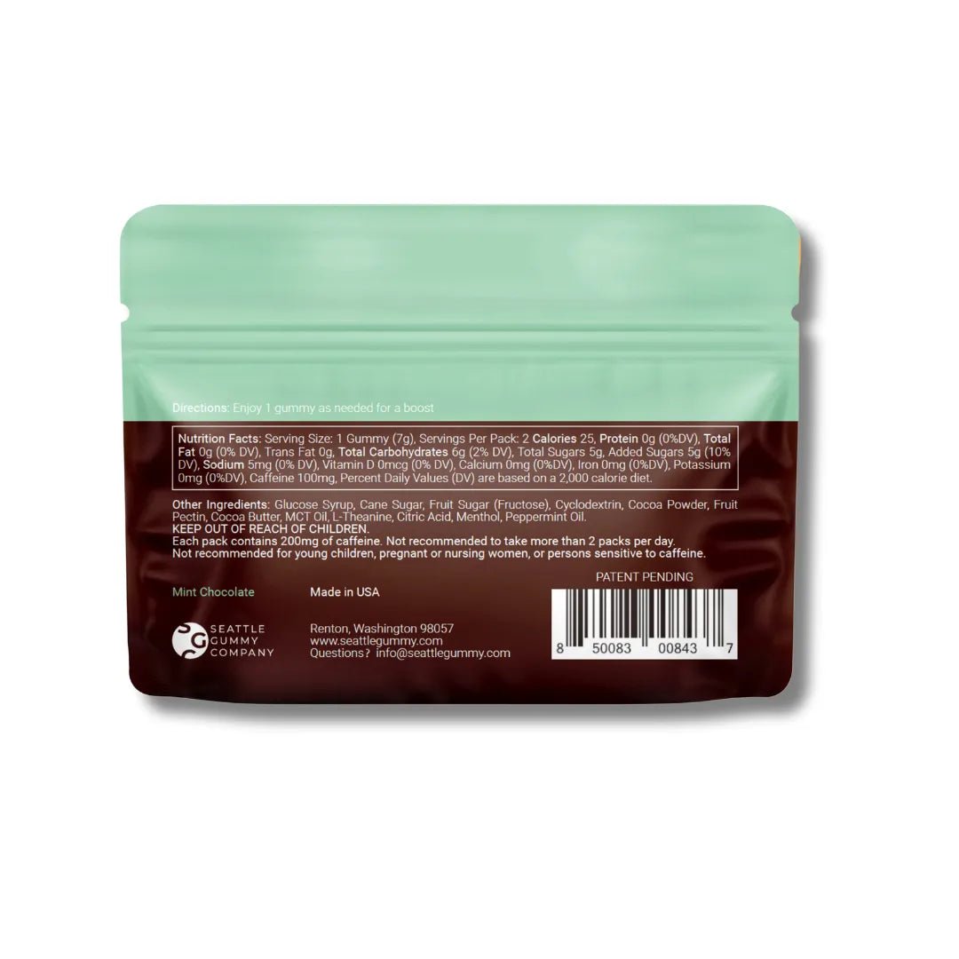 Mocca Shots High Energy Gummies with Caffeine Mint Chocolate (12Pack) - Tree Spirit Wellness